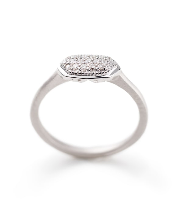 0.14 ct Isa Ring in Pave Diamond and 14k White Gold