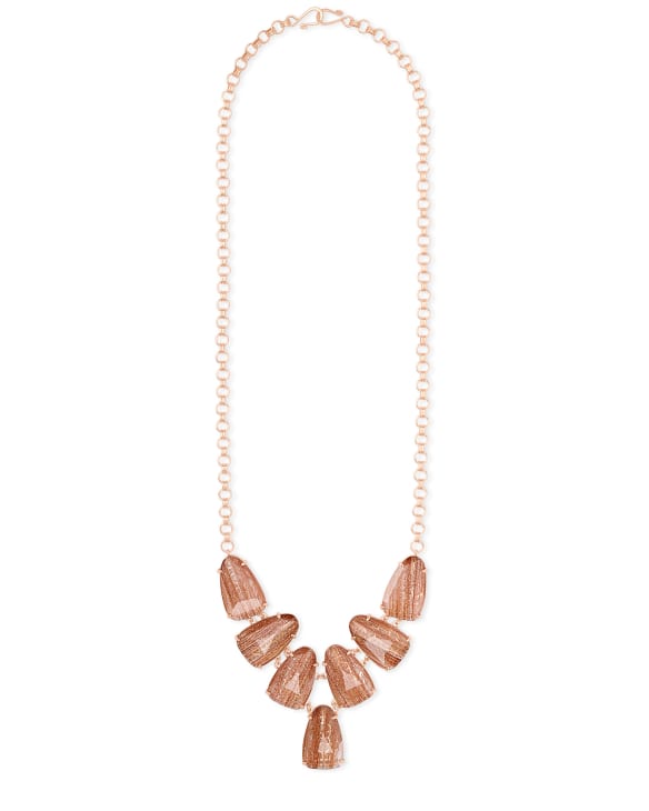 Harlie Rose Gold Statement Necklace in Gold Dusted Glass