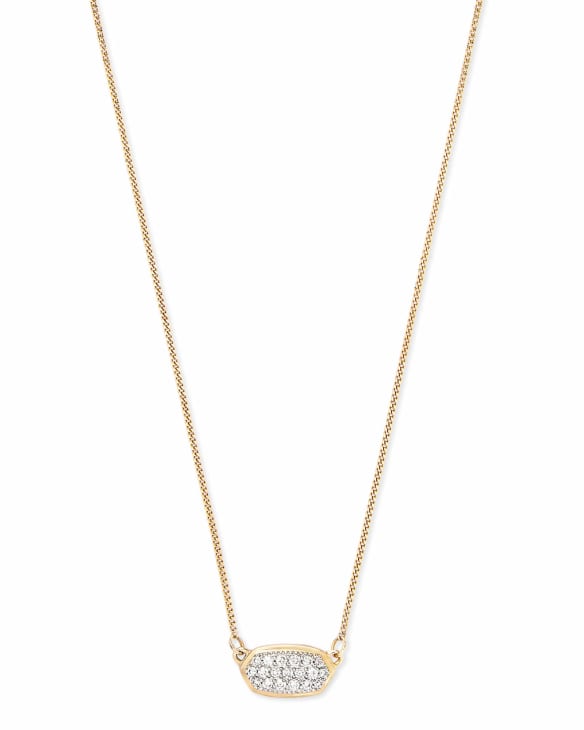 Lisa Pendant Necklace in Pave Diamond and 14k Yellow Gold