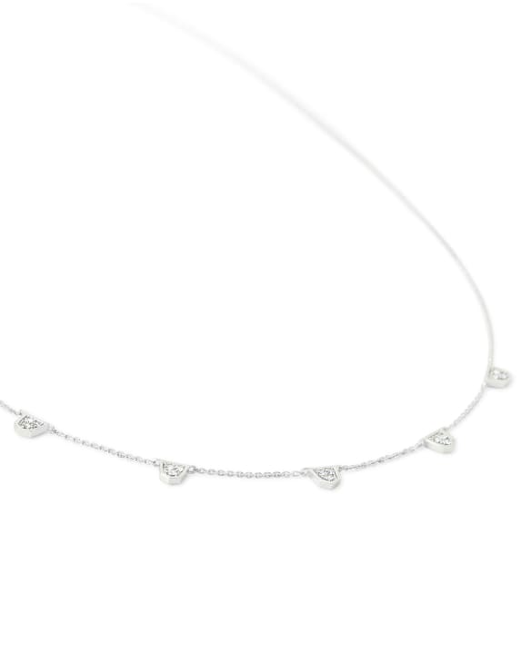 Shannon 14k White Gold Collar Necklace in White Diamond