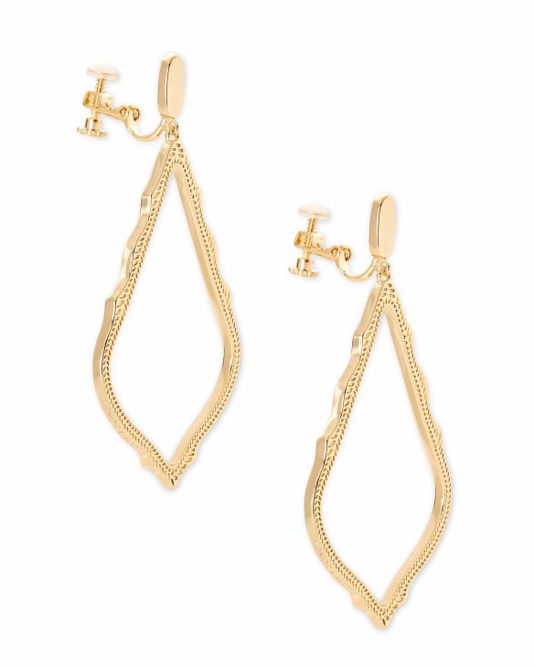 Sophee Clip On Drop Earrings in Rose Gold