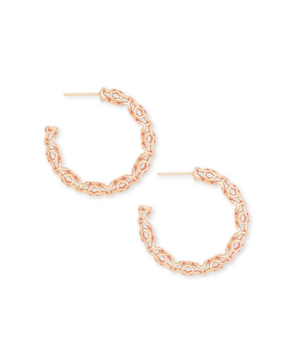 Maggie Small Hoop Earrings in Gold Filigree