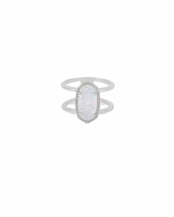 Elyse Silver Ring in Platinum Drusy