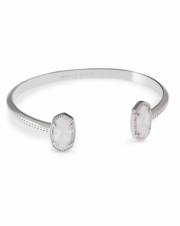 Elton Silver Cuff Bracelet in Iridescent Drusy