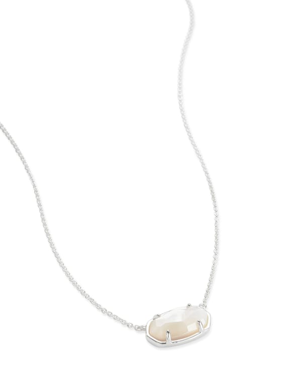 Elisa Sterling Silver Pendant Necklace in Ivory Mother-of-Pearl