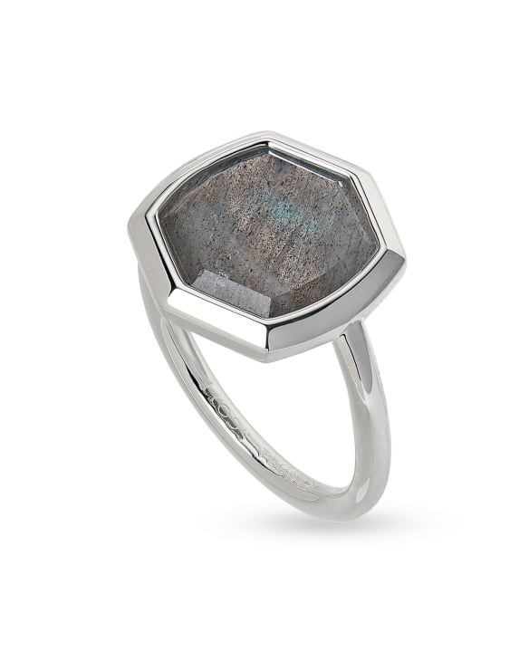 Davis Sterling Silver Cocktail Ring in Gray Labradorite