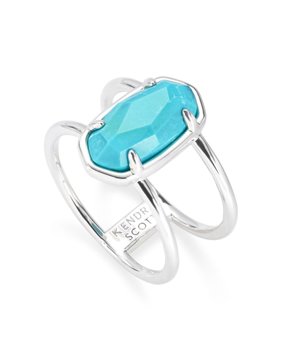 Elyse Sterling Silver Double Band Ring in Turquoise