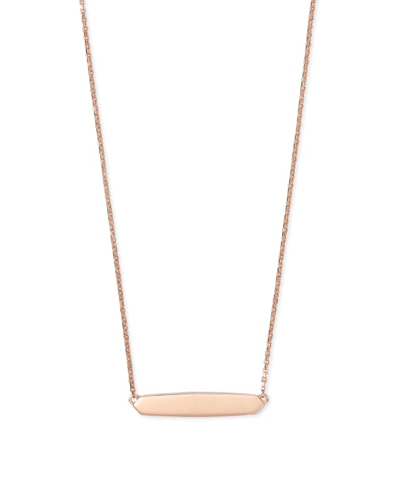 Mattie Bar Pendant Necklace in 18k Rose Gold Vermeil