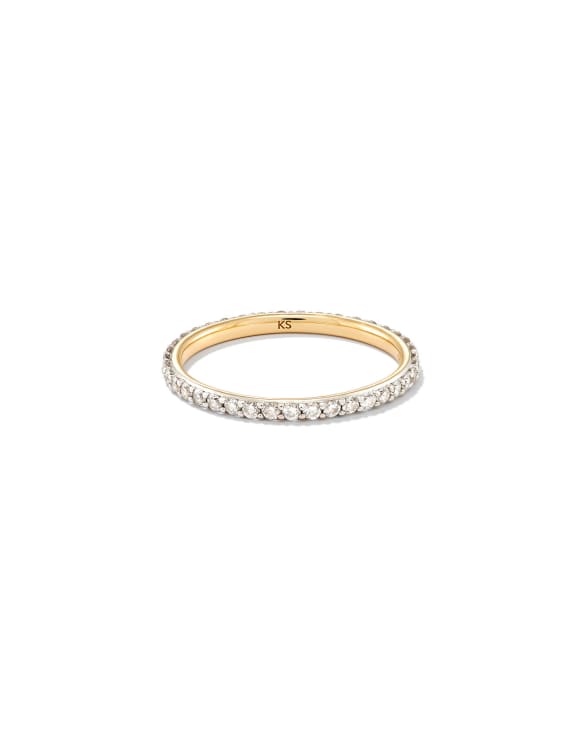 Missoma Fine Half Eternity Ring | 14K White Gold/Diamond Gold/White