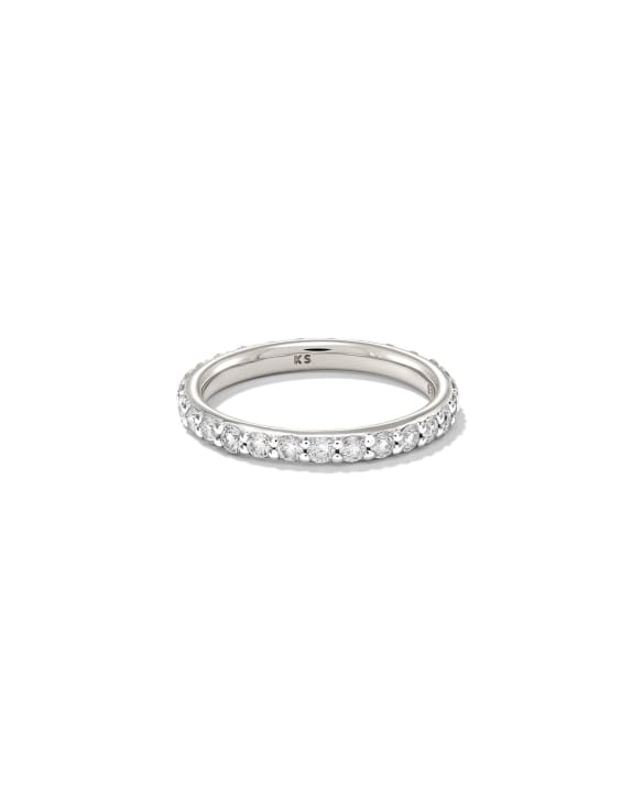 Marilyn 14k White Gold Full Eternity Band Ring in White Diamond, 1ct