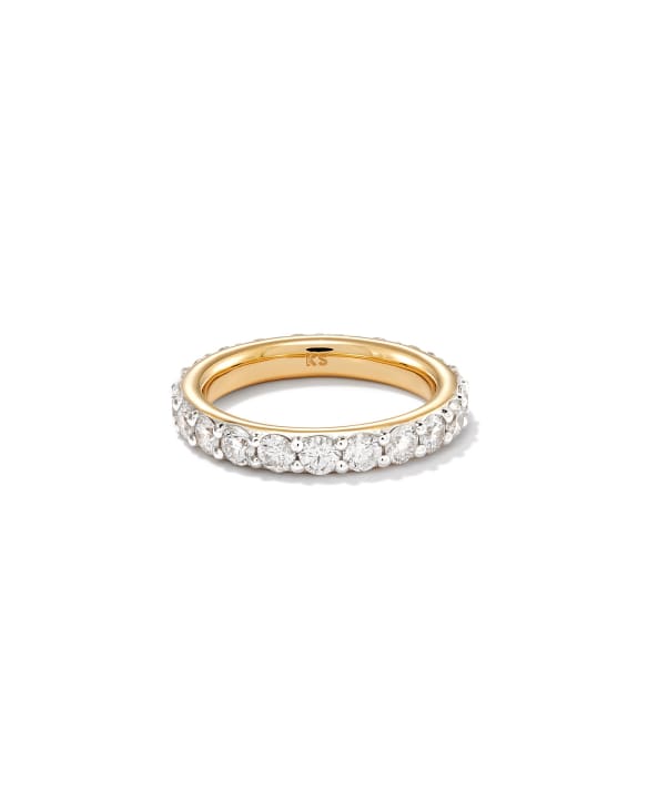 Marilyn 14k Yellow Gold Full Eternity Band Ring in White Diamond, 2ct