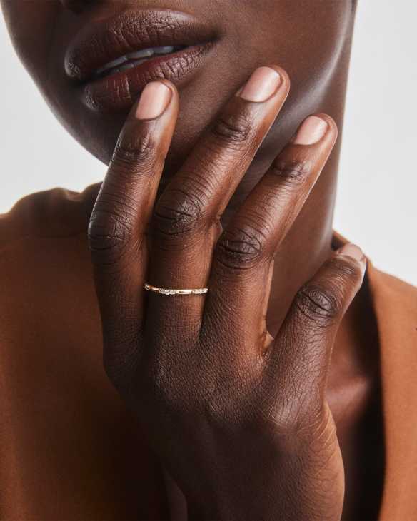 0.19 ct Posey 14k Yellow Gold Band Ring in White Diamonds