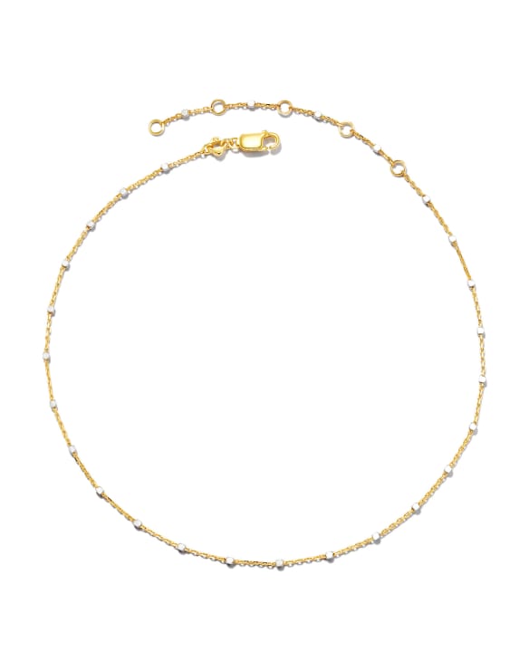 Single Satellite Chain Anklet in Sterling Silver & 18k Yellow Gold Vermeil