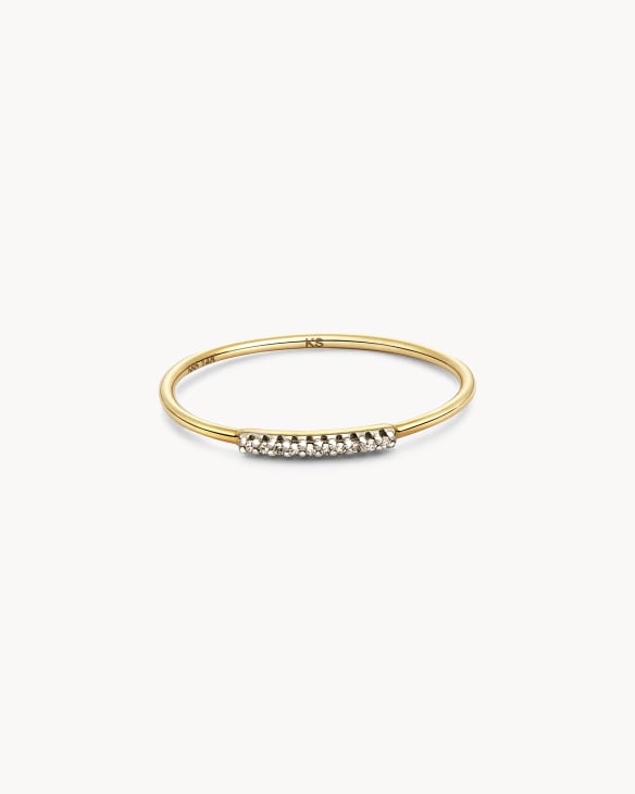 Mila 14k Yellow Gold Band Ring in White Diamond 