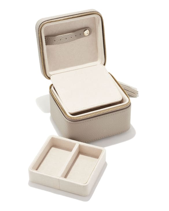 Small Travel Jewelry Case in Taupe