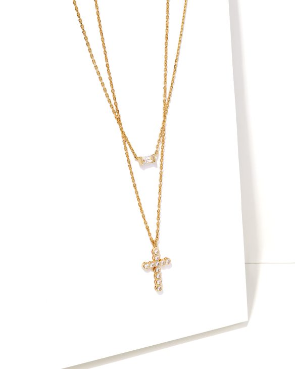 Cross Pendant Necklace Layering Set