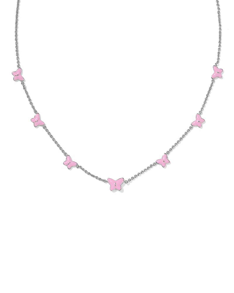 Lillia Butterfly Silver Enamel Delicate Chain Bracelet