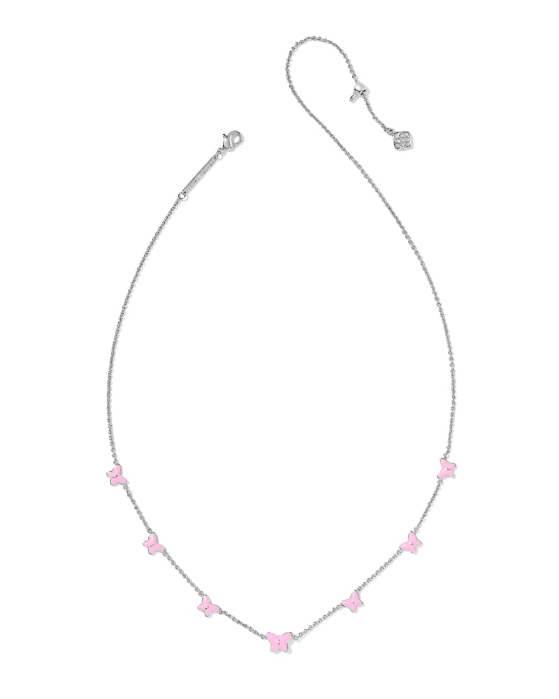 Lillia Butterfly Silver Enamel Delicate Chain Bracelet