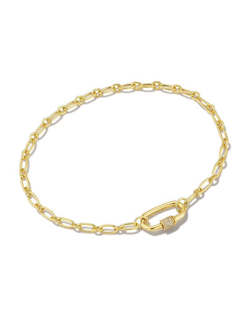 Bristol 18k Gold Vermeil Chain Bracelet in White Sapphire