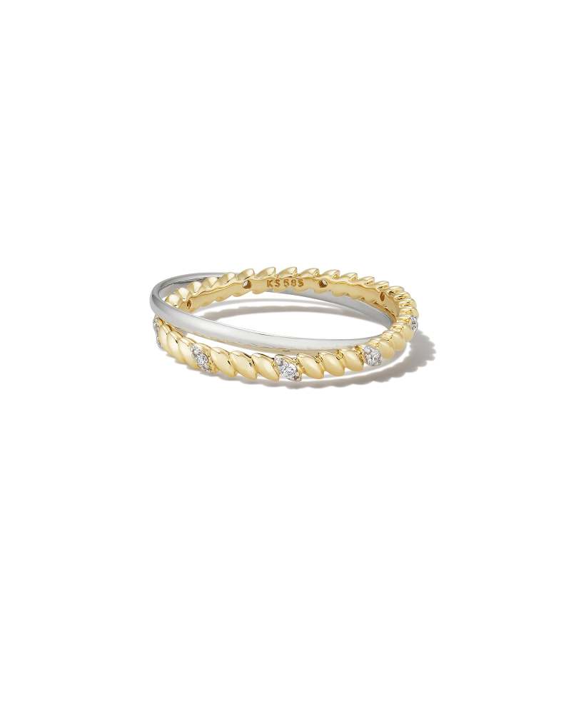 Tyler Double Band Ring in Mixed Metal