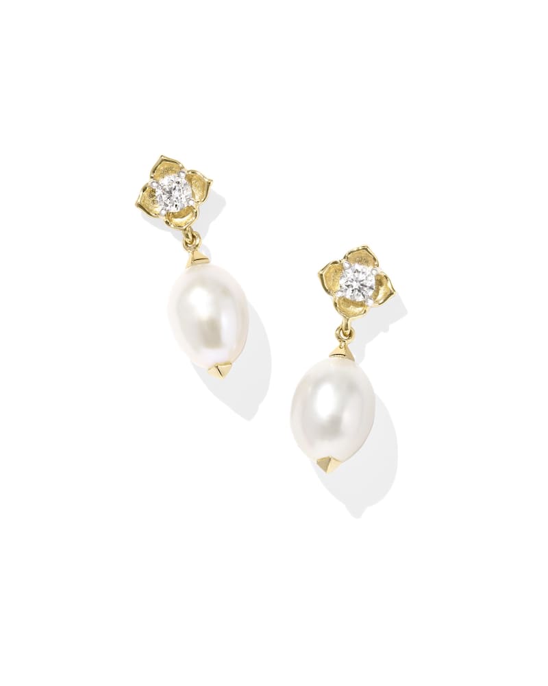 Lab Grown Diamond Dira 14k Yellow Gold Pearl Strand Necklace