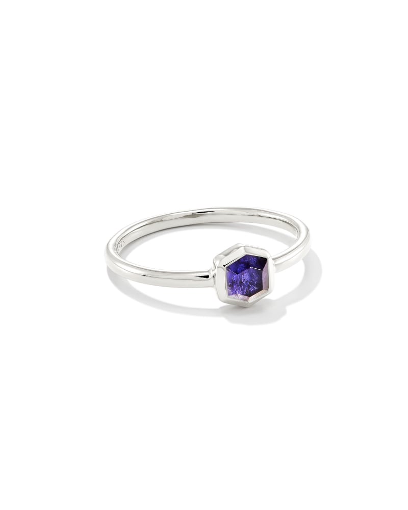 Davie Sterling Silver Band Ring in Blue Iolite