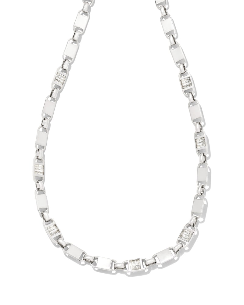 Arden Silver Multi Strand Necklace in White Crystal | Kendra Scott