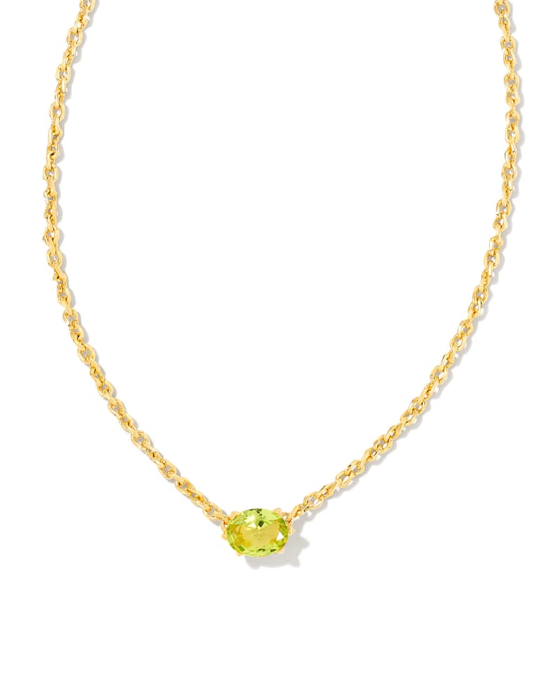 Cailin Gold Pendant Necklace in Green Peridot Crystal