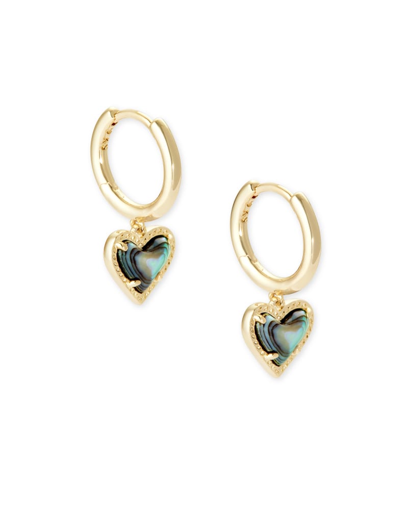 Ari Heart Huggie Earrings in Gold