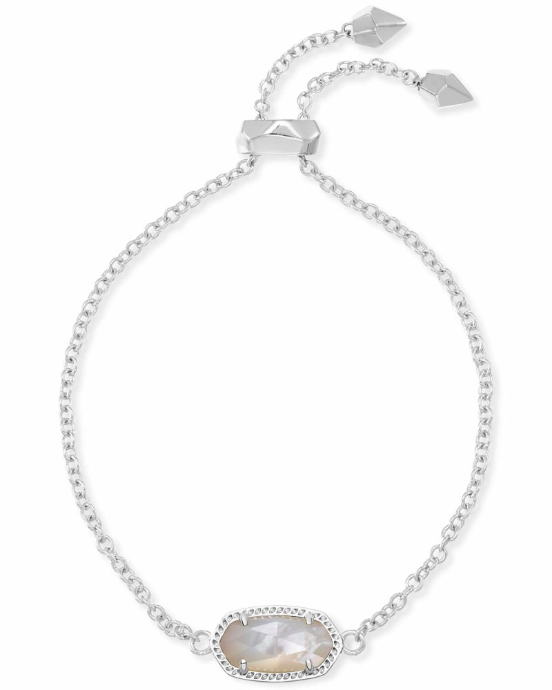 Elisa Silver Short Pendant Necklace In Ivory Mother-Of-Pearl