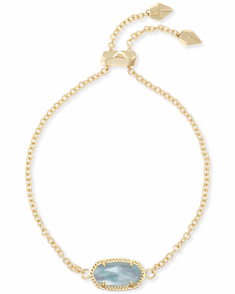 Elaina Gold Adjustable Chain Bracelet in Light Blue Illusion