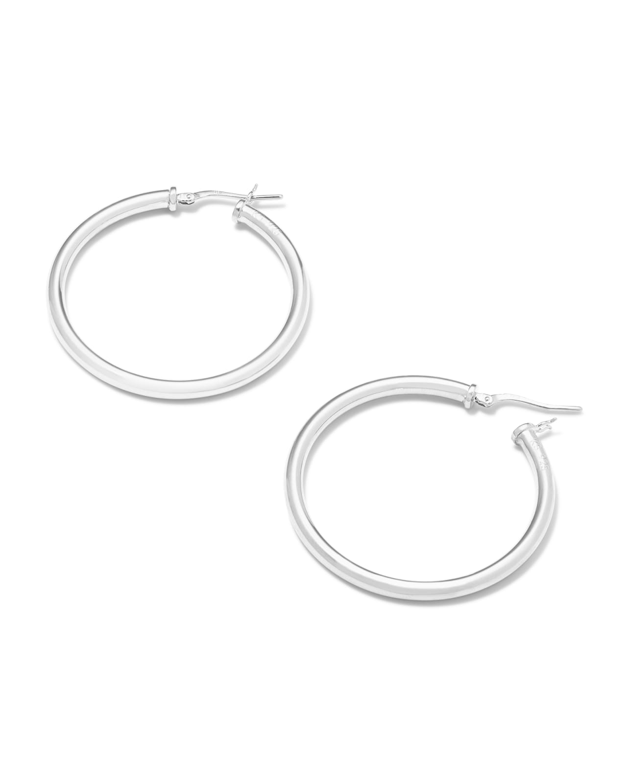 Sterling Silver Hinged Hoop Earrings