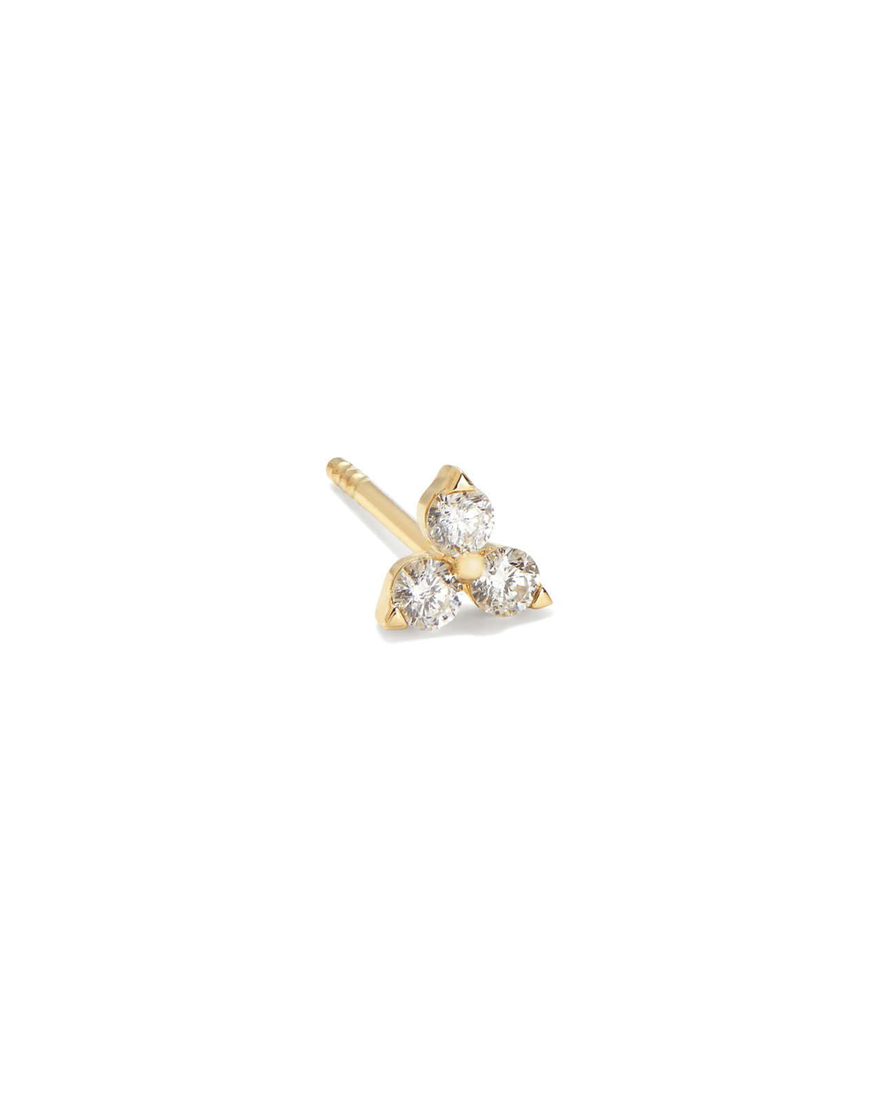 Liz 14k Yellow Gold Single Stud Earring in White Diamond image number 0