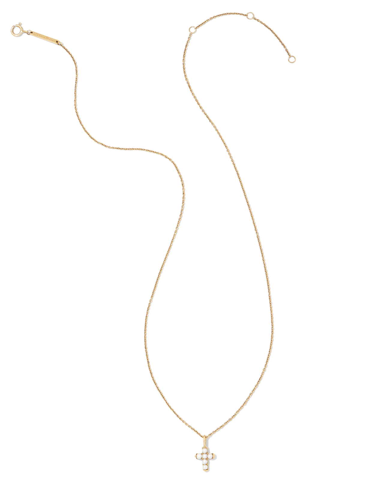 Cross Gold Pendant Necklace in White Crystal | Kendra Scott