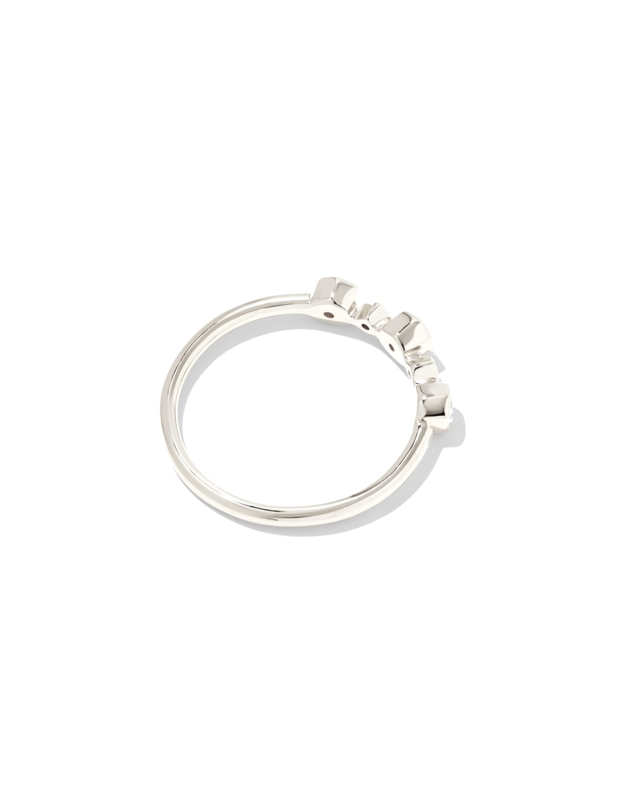 Tia Sterling Silver Band Ring in White Sapphire