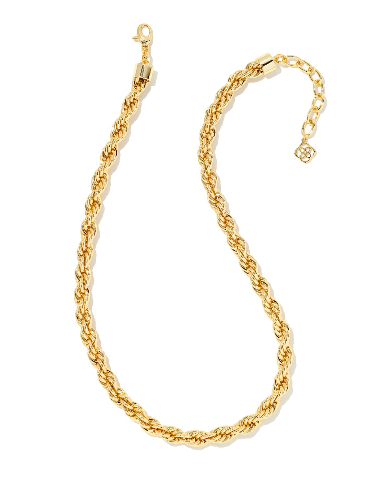 14K Yellow Gold Rope Chain Necklace Extender Clasp