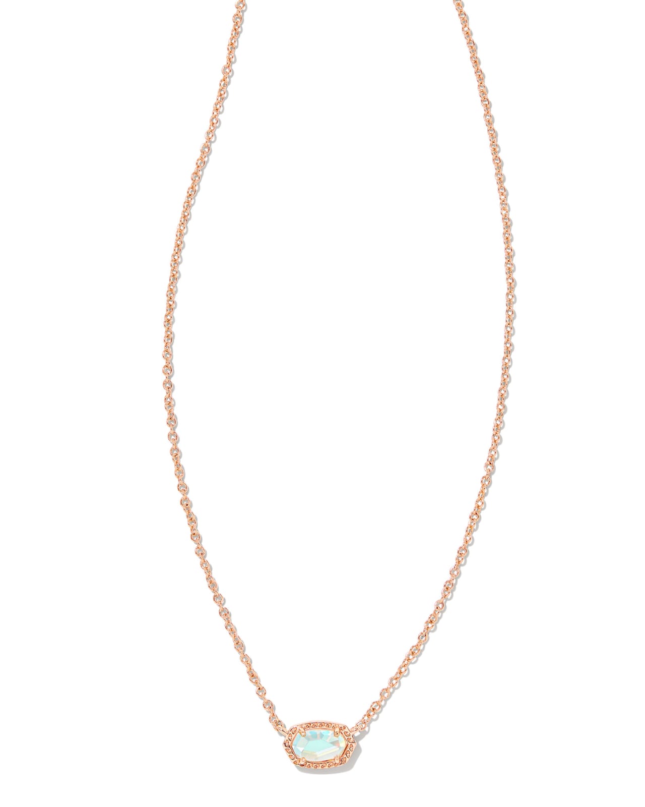 Kendra Scott ELISA Pendant Necklace Rose Gold Dichroic Glass