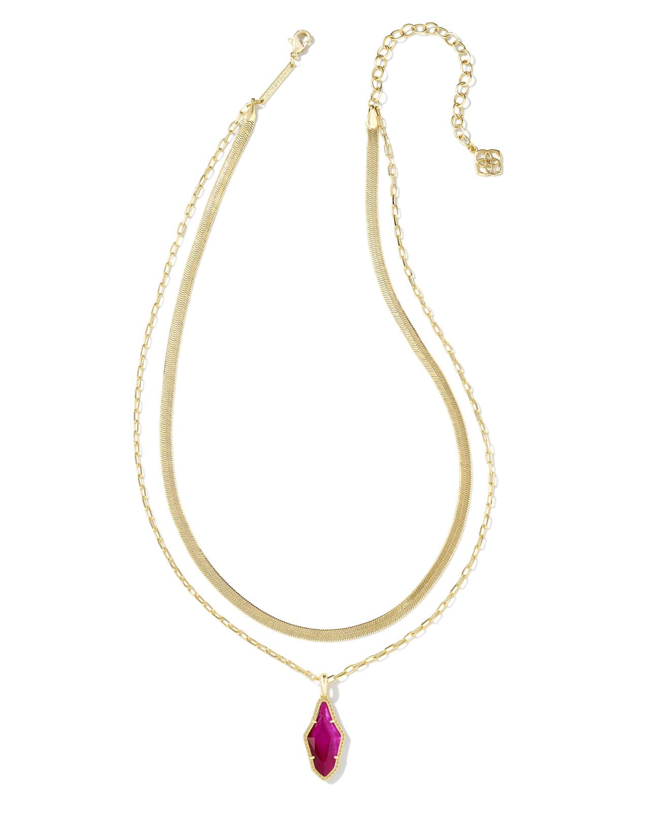 Evelyn Gold Multi Strand Necklace in Rock Crystal Dichroic