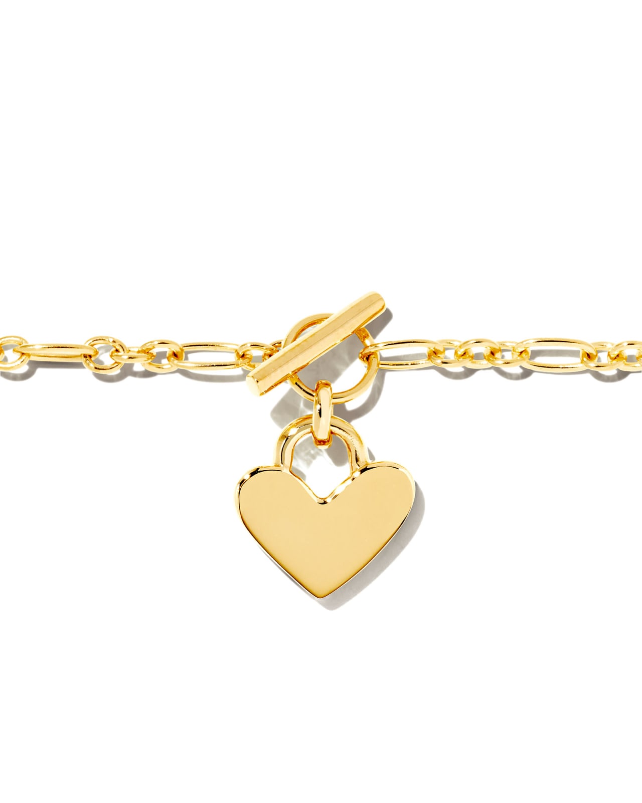 18 kt yellow gold rope charm bracelet with heart