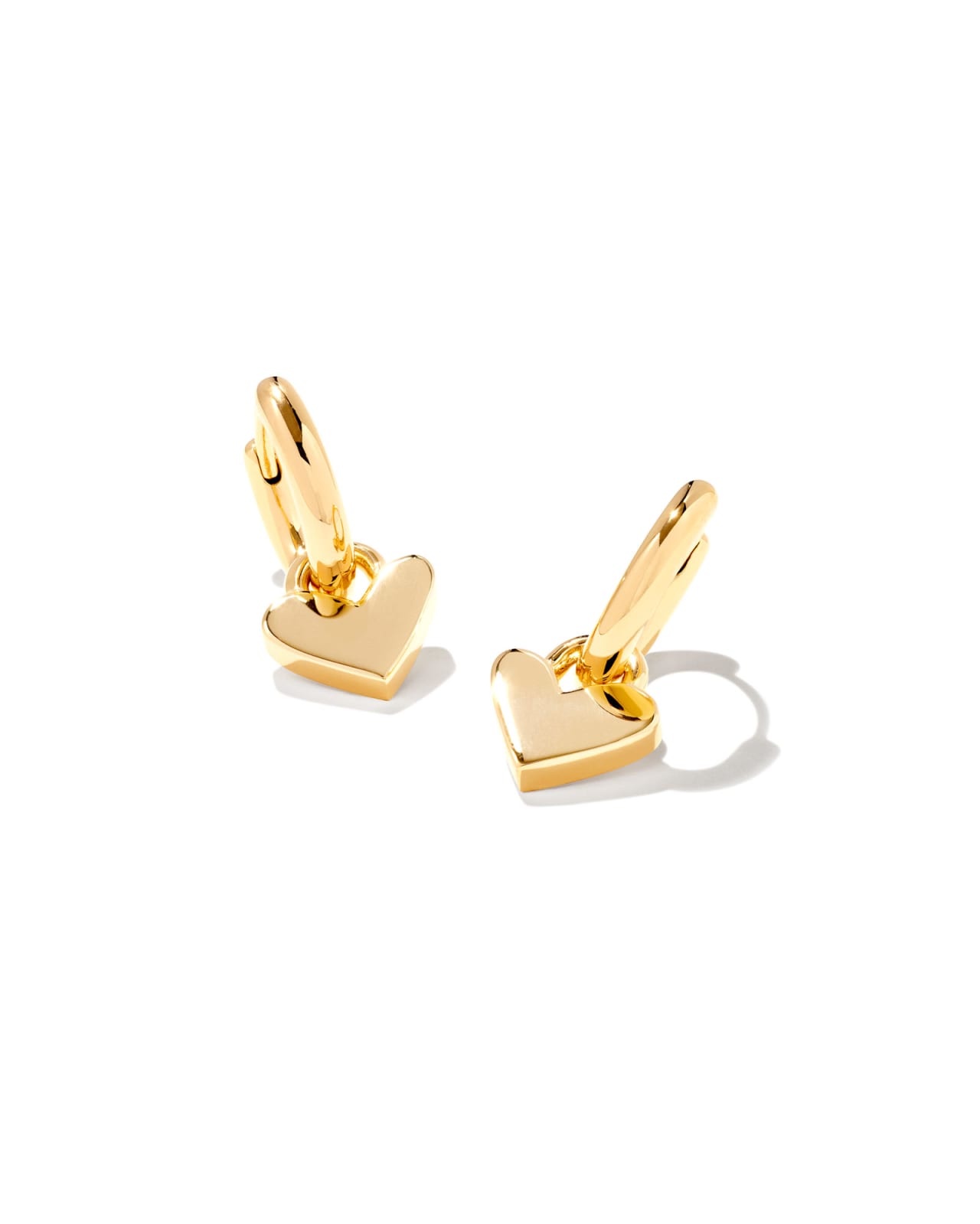 Heart Padlock Huggie Earrings in 18k Gold Vermeil image number 0