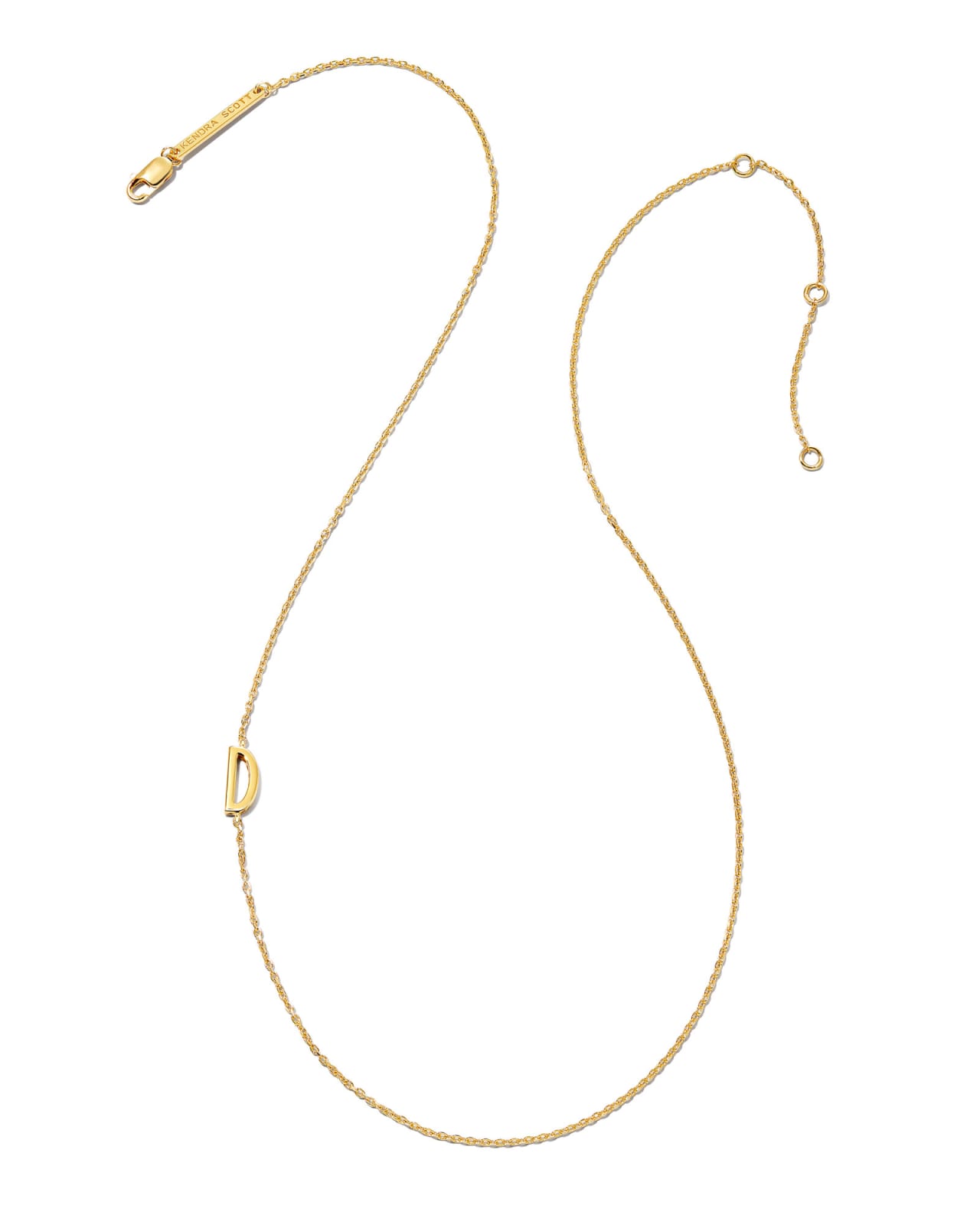 Letter A Inline Initial Necklace in 18k Gold Vermeil