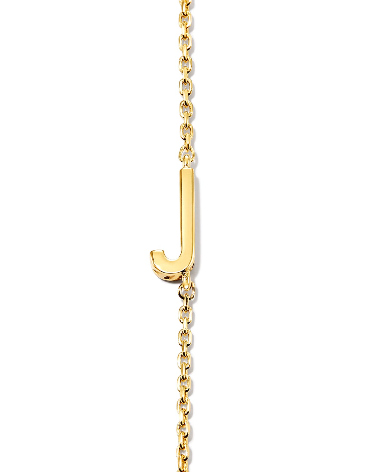 Letter J Inline Initial Necklace in 18k Gold Vermeil