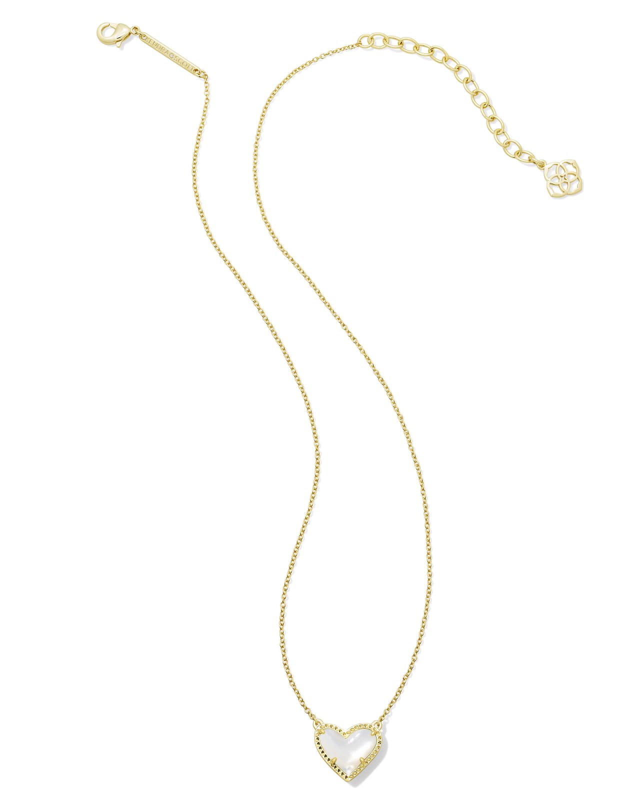 Ari Heart Gold Pendant Necklace in Rose Quartz