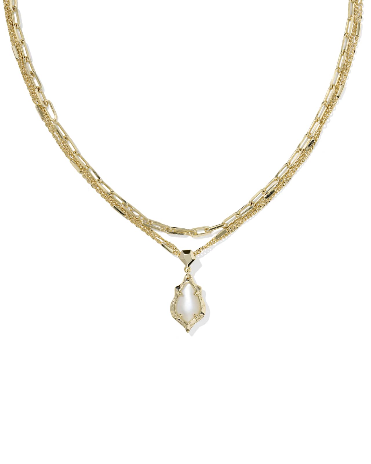 Adriana Scallop&nbsp;Frame Gold Multi Strand Necklace&nbsp; image number 0