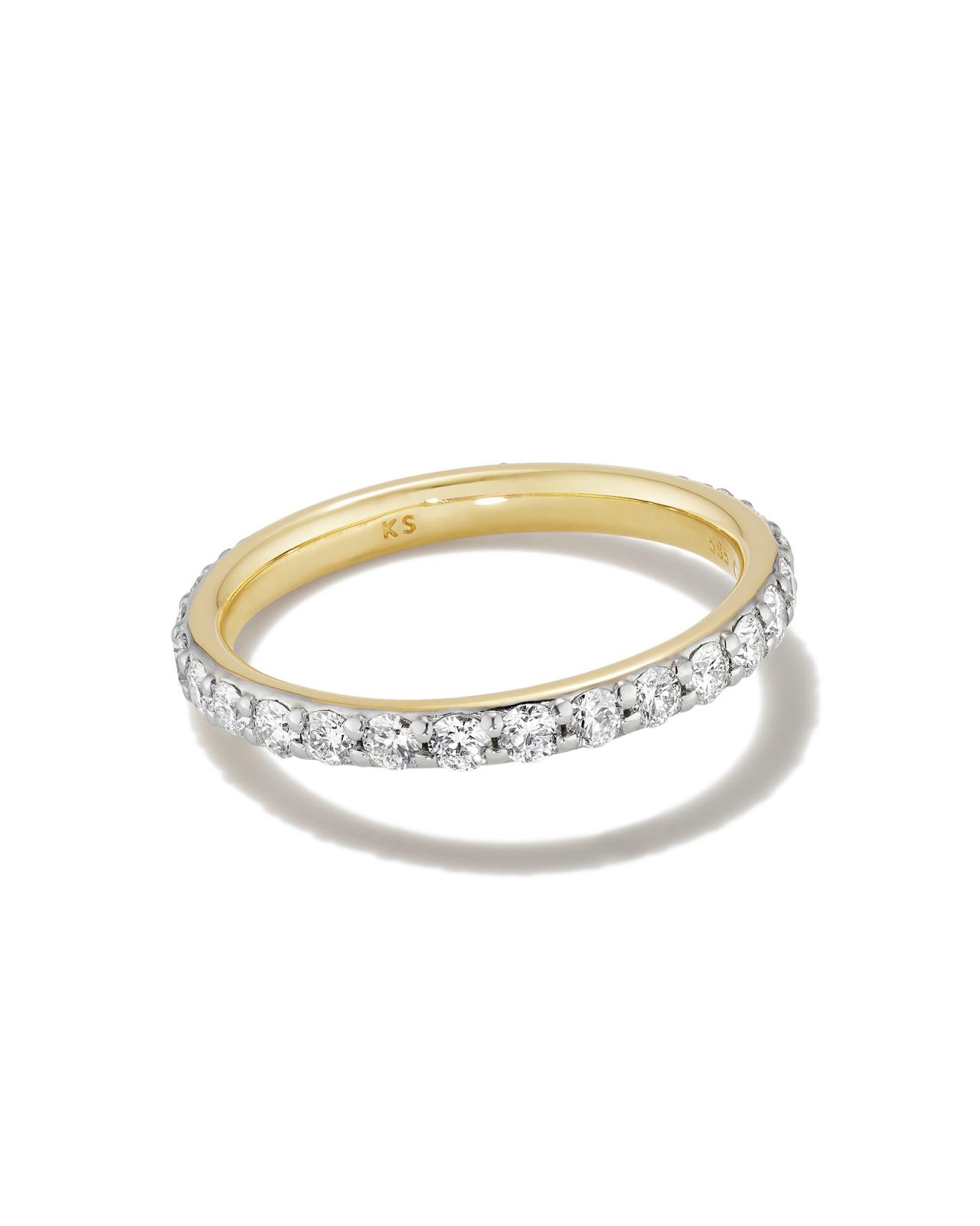 Lab Grown White Diamond Marilyn Band Ring in 14k Yellow Gold image number 0