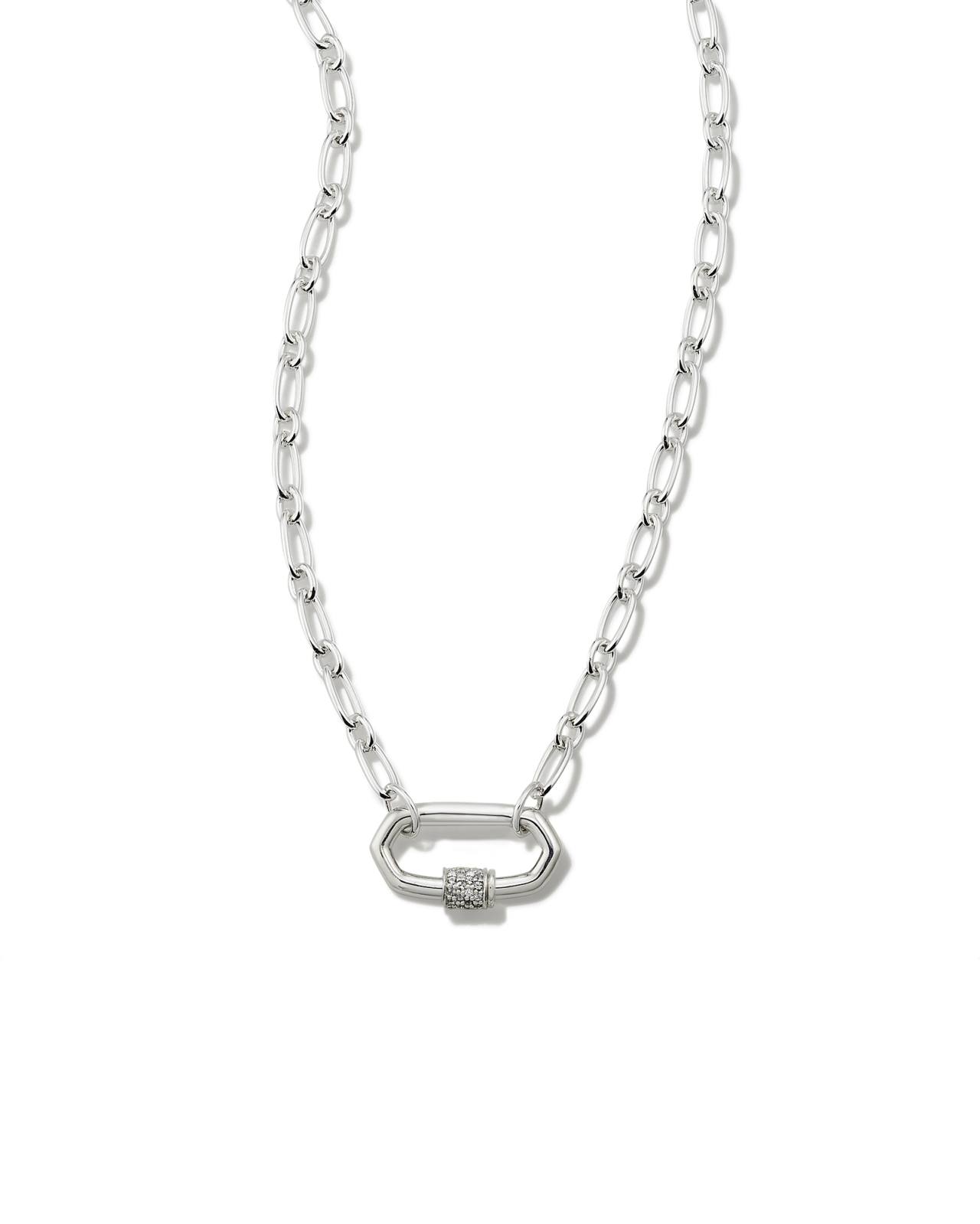 Bristol Sterling Silver Link Necklace in White Sapphire image number 0