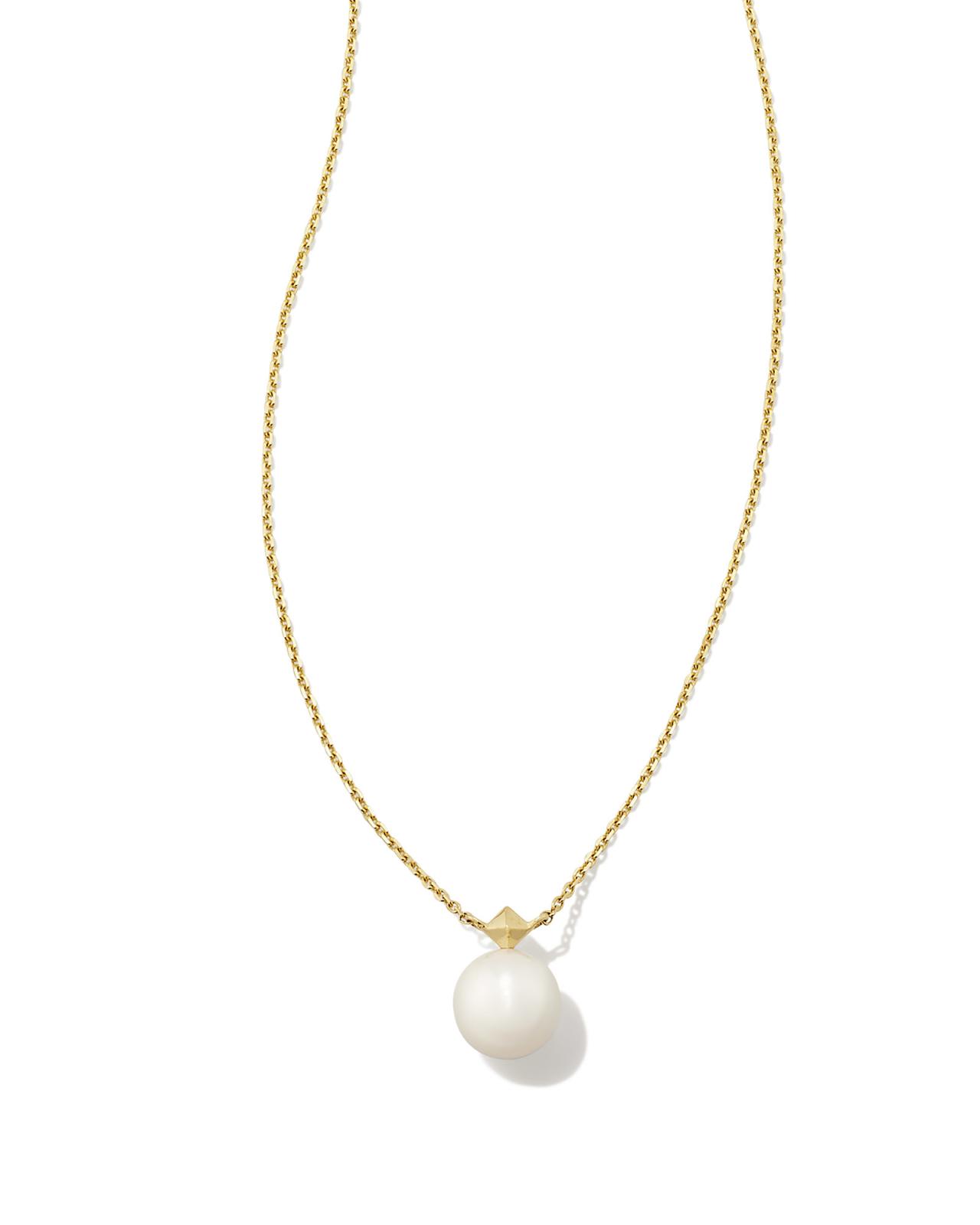 Hadleigh 14k Yellow Gold Pendant Necklace in White Pearl image number 0