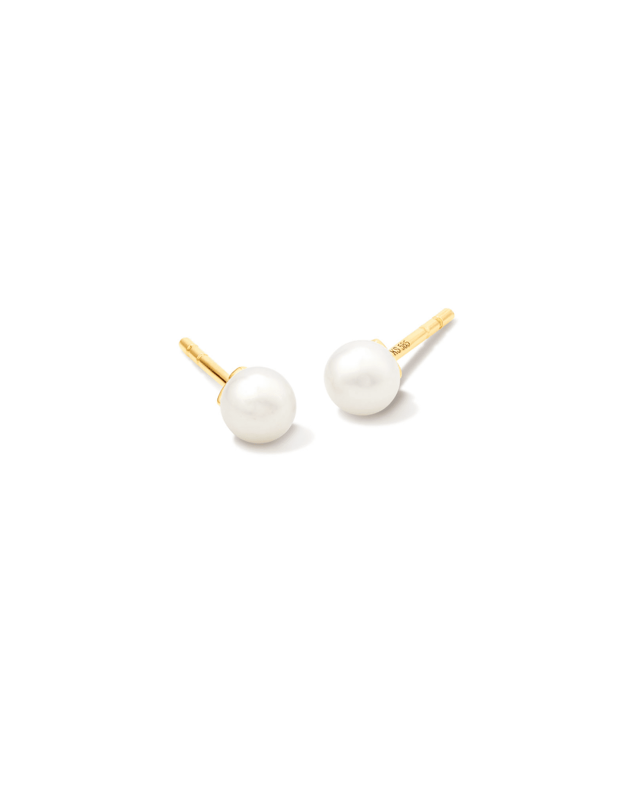 Michelle Pearl 14k Yellow Gold Stud Earrings in White Pearl image number 0