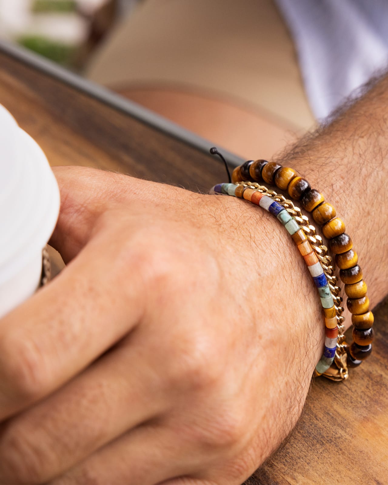 Type Chain Bracelet, Gold Vermeil, Men's Bracelets