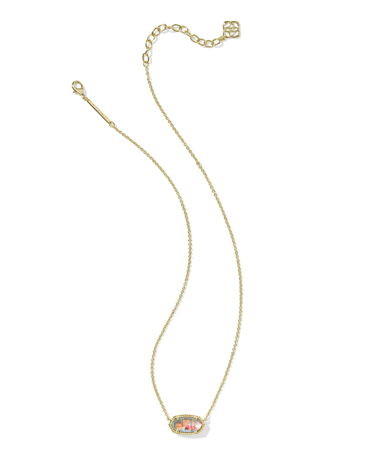 Elisa Gold Pendant Necklace in London Blue Glass